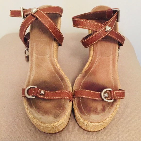 PRADA brown leather wedges - Size 39 - Picture 1 of 7